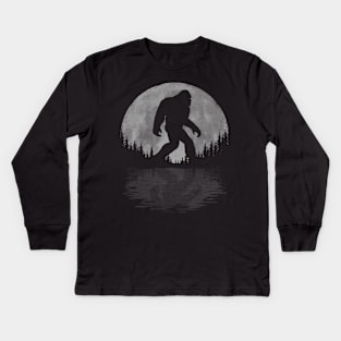 Bigfoot Moon Kids Long Sleeve T-Shirt